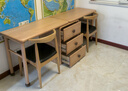 源氏木語(yǔ)實(shí)木兒童學(xué)習桌家用小學(xué)生寫(xiě)字桌伸縮課桌簡(jiǎn)約雙人書(shū)桌 2米雙人桌+斗柜(不含椅) 曬單實(shí)拍圖