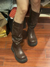 達芙妮厚底長(cháng)筒靴女2025新款秋冬季加絨靴粗跟褶皺堆堆騎士靴顯瘦褲管靴 曬單實(shí)拍圖