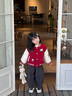 女童外套加絨2025新款洋氣兒童衣服1-3秋冬小女孩加厚棒球服3-6歲 棒球服紅色 100 cm 曬單實(shí)拍圖