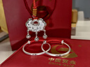 中國黃金（CHINA GOLD）嬰兒銀手鐲一對寶寶銀鐲子長(cháng)命鎖足銀999套裝滿(mǎn)月見(jiàn)面禮周歲禮物 【足銀999】古法平安喜樂(lè )套裝 曬單實(shí)拍圖
