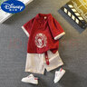G.DUCKKIDS兒童漢服男童夏季短袖唐裝寶寶夏裝周歲禮服中國風(fēng)套裝表演服棉麻 酒紅色 飛龍在天 110 曬單實拍圖