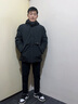 雅鹿石墨烯男士冬裝外套棉衣加絨加厚爸爸中老年保暖仿絲棉棉服派克服 黑色加絨 XL (推薦120-145斤) 曬單實拍圖