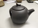 潤朋紫砂壺朱泥茶壺陶瓷茶具月亮壺過濾小泡茶壺花茶壺家用 黑色款 曬單實拍圖