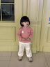 幼歌（YOUGE）嬰幼兒水果繡標寬松上衣/褲子立體玩偶寬松保暖套裝潮 炒米色褲子 （66-90兩用襠） 90 cm 曬單實(shí)拍圖