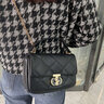 CinvaiKrose包包女包輕奢秋冬女士斜挎包菱格鏈條單肩包母親節禮物 黑色-小號生日禮物送女友 曬單實(shí)拍圖