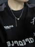 MOLC小蠻腰項鏈男潮嘻哈高級感鎖骨鏈男款個性百搭吊墜生日禮物送男友 L2431鑲鉆小蠻腰項鏈-銀色 曬單實拍圖