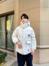 啄木鳥羽絨服男冬季外套男士短款連帽學(xué)生防寒服ins潮牌白鴨絨青年襖子 白色 L (建議115-140斤) 曬單實拍圖