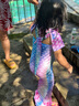 梓嘉福泳衣兒童美人魚(yú)泳衣演出服泳裝美人魚(yú)尾巴女童美人魚(yú)泳衣衣服服裝 星辰(上衣+短褲+尾巴) 165 S(3-5歲) 曬單實(shí)拍圖