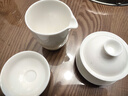 不拙白瓷三才蓋碗三件套羊脂玉茶杯男手抓壺功夫茶具單個(gè)敬茶碗 2-云初蓋碗+香雪公道杯+過(guò)濾組 曬單實(shí)拍圖