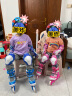 米高轮滑护具儿童溜冰鞋滑板车护具头盔包全套装 蓝色大码 实拍图