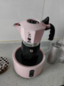比樂(lè )蒂（Bialetti）【新婚禮物】粉色摩卡壺 手沖咖啡壺雙閥意式濃縮咖啡機伴手禮 糖果粉2杯份+4.0款電陶爐 曬單實(shí)拍圖