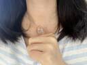 芩初超萌幸運貓足銀項鏈輕奢小眾純銀吊墜女2025新款鎖骨鏈送女友禮物 白金色 曬單實(shí)拍圖