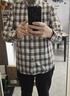 雅戈爾（YOUNGOR）長(cháng)袖襯衫男格紋絨面經(jīng)典時(shí)尚手感細膩 棕色 39 曬單實(shí)拍圖