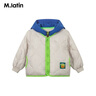 M.Latin/馬拉丁童裝兒童外套冬裝新款男童女童小童三穿撞色棉服外套 米白 120 cm 曬單實(shí)拍圖