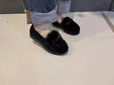 冬季棉鞋女軟底毛毛鞋平底媽媽鞋一腳蹬休閑鞋防滑保暖冬鞋豆豆鞋 黑色蝴蝶結 39 【建議買(mǎi)大一碼】 曬單實(shí)拍圖