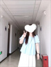 矜持范大碼泡泡袖襯衫套裝女夏季胖mm顯瘦寬松遮肚子襯衣設計感小眾上衣 藍色上衣+白色褲子 【套裝】 L 100-120斤 曬單實拍圖