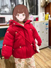 迪士尼寶寶寶寶羽絨棉服冬季嬰幼兒童加厚外套女棉襖過(guò)年服周歲女寶寶過(guò)年服 紅色 100 曬單實(shí)拍圖