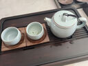 尋汝汝窯茶壺單壺大號陶瓷天青色汝瓷功夫茶具高檔漢瓦壺開片泡茶壺 天青漢瓦壺+二杯 330ml 曬單實(shí)拍圖