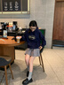 Mmlg連帽衛(wèi)衣女版2025秋冬季新款經(jīng)典印花logo韓系休閑百搭短款上衣服 白花灰 S 曬單實(shí)拍圖