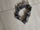 復古黑白格紋花邊發(fā)圈女氣質(zhì)扎高馬尾發(fā)繩高彈力發(fā)橡皮筋頭繩 黑白格紋花邊小腸圈【灰色】 曬單實(shí)拍圖