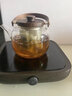 日式手工實(shí)木側把煮水茶壺加厚玻璃壺自帶茶濾耐高溫三界電陶爐煮茶器側把玻璃茶壺電茶爐煮茶壺具 百財煮茶壺電陶爐胡桃色 曬單實(shí)拍圖