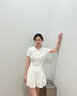 GARNUO學(xué)院風(fēng)白色襯衫連衣裙子女夏季法式氣質(zhì)小個(gè)子初戀收腰小白裙短裙 白色【裙子+短褲】 S 【80-100斤】 曬單實(shí)拍圖
