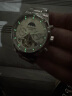 冠琴（GUANQIN）手表男机械表全自动镂空飞轮瑞士品质防水夜光皮带男士双日历手表 间金白面 实拍图