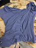Sansha 芭蕾舞蹈練功服上衣女形體跳舞服裝短袖現代拉丁古典 紫色 XL  曬單實(shí)拍圖