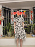 clotho Rennie品牌女裝新中式連衣裙女2026夏季新款改良旗袍印花收腰顯瘦A字裙 黑白底 M 曬單實(shí)拍圖