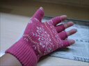 露手指頭的手套羊絨半指秋冬男女分指保暖開(kāi)車(chē)五指寫(xiě)字羊毛針織露指毛線(xiàn) 銹紅色 均碼 曬單實(shí)拍圖