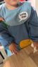 兒童罩衣燈芯絨1-3-6歲秋冬寶寶吃飯圍兜反穿衣嬰兒畫(huà)畫(huà)衣吃飯衣 藍恐龍【建議身高90-100cm】 曬單實(shí)拍圖