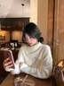 LDBE半高領(lǐng)毛衣女秋冬10027658677802新款設(shè)計(jì)感不規(guī)則軟糯松弛感慵懶 杏色 M 曬單實(shí)拍圖