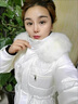 clotho Rennie品牌女裝大毛領(lǐng)羽絨服女中長(cháng)款2025冬季新款韓版收腰白鴨絨外套 白色 M 曬單實(shí)拍圖