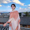 CHANEELR & KARITH披肩女2025年新款春秋防曬紗巾百搭保暖護(hù)脖空調(diào)海邊沙灘棉麻絲巾 溫柔橘粉 寬度：90cm長(zhǎng)度：180cm 曬單實(shí)拍圖