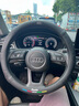 HOCASEN奧迪汽車方向盤套真皮碳纖維吸汗防滑超薄a6l/a4l/a3/a7l/q3/q5l 圓形/真皮-黑色-奧迪標(biāo) 曬單實(shí)拍圖