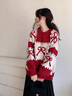 唐菓蜜紅色連衣裙女2024秋冬新款女裝學生韓系減齡甜美風新年紅色套裝裙 紅色蝴蝶結(jié)毛衣+紅色連衣裙 M 【80-100斤】 曬單實拍圖