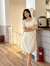 NINE WEST玖熙2024夏季新款宮廷風摩登優(yōu)雅女士月光玫瑰輕禮服連衣裙 米白色 160/84A(M) 曬單實拍圖