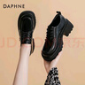 達芙妮樂(lè )福鞋子女鞋2022春秋厚底英倫風(fēng)小皮鞋一腳蹬單鞋女夏 曜石黑【兩種配飾，可鹽可甜】 38 曬單實(shí)拍圖