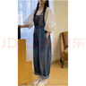 微愛(ài)的小松鼠孕婦裝小個(gè)子夏季牛仔褲孕婦牛仔背帶褲+上衣套裝兩件套2313 牛仔背帶褲 XL 曬單實(shí)拍圖