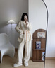 維多利亞睡衣女秋冬季加絨加厚法式少女珊瑚絨保暖外穿家居服套裝 珍珠翻領(lǐng)套裝 米色 L 【建議100-120斤】 曬單實(shí)拍圖