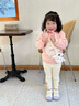 幼歌（YOUGE）嬰幼兒立體小羊連帽加絨外套親膚舒適毛絨拼接褲腳子潮 米白色挎包 F 曬單實拍圖
