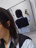 南極人Nanjiren女士披肩外搭韓系針織披肩四季百搭純色疊穿圍巾時(shí)尚校園風(fēng)斗篷 黑色 曬單實(shí)拍圖