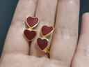 在野酒紅色桃心耳環(huán)女高級(jí)感輕奢法式復(fù)古愛心耳釘獨(dú)特設(shè)計(jì)感氣質(zhì)耳飾 酒紅色桃心耳環(huán) 曬單實(shí)拍圖