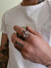銘揚飾海MYSH 925銀撲克牌戒指男士方塊紅心黑桃紅桃素圈指環(huán)潮流閉口單戒 港度19-21號（指圍周長(cháng)59-61mm） 曬單實(shí)拍圖