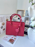 范爺家高級感紅色包包女2024新款潮單肩斜挎包手提結婚包新娘托特媽媽包 菱格托特包【紅色】 曬單實(shí)拍圖