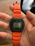 卡西欧（CASIO）男表小方块电子表 运动手表学生手表 多功能防水男士手表 方块橙色W-218H-4B2 实拍图