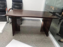 惠尋實(shí)木大長(cháng)書(shū)桌客廳亞克力大板桌餐桌一體家用多人閱讀學(xué)習桌工作臺 黑胡桃色#大板桌 140cm*80cm*75cm 曬單實(shí)拍圖