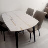 顾家家居（KUKA） 极简岩板餐桌椅现代简约伸缩折叠饭桌家用小户型餐桌椅组合7127T 餐桌+微笑蓝椅4 实拍图
