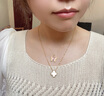 老廟黃金吊墜足金琺瑯蝴蝶掛墜女項鏈鎖骨鏈送女友送老婆生日禮物 夢幻彩蝶約0.5g+k金鏈約1g+禮盒 曬單實拍圖