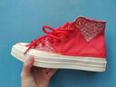 鋼面熊龍年限定新年高幫1970s帆布鞋紅色白色龍紋刺繡拼接民族風(fēng)滑板鞋 深紅色 36 曬單實(shí)拍圖